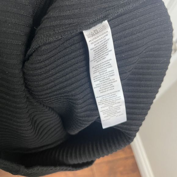 FRENCH CONNECTION Midi Dress Women's 6 Black Cotton Blend‎ Ribbed Slip On Casual - Picture 3 of 7